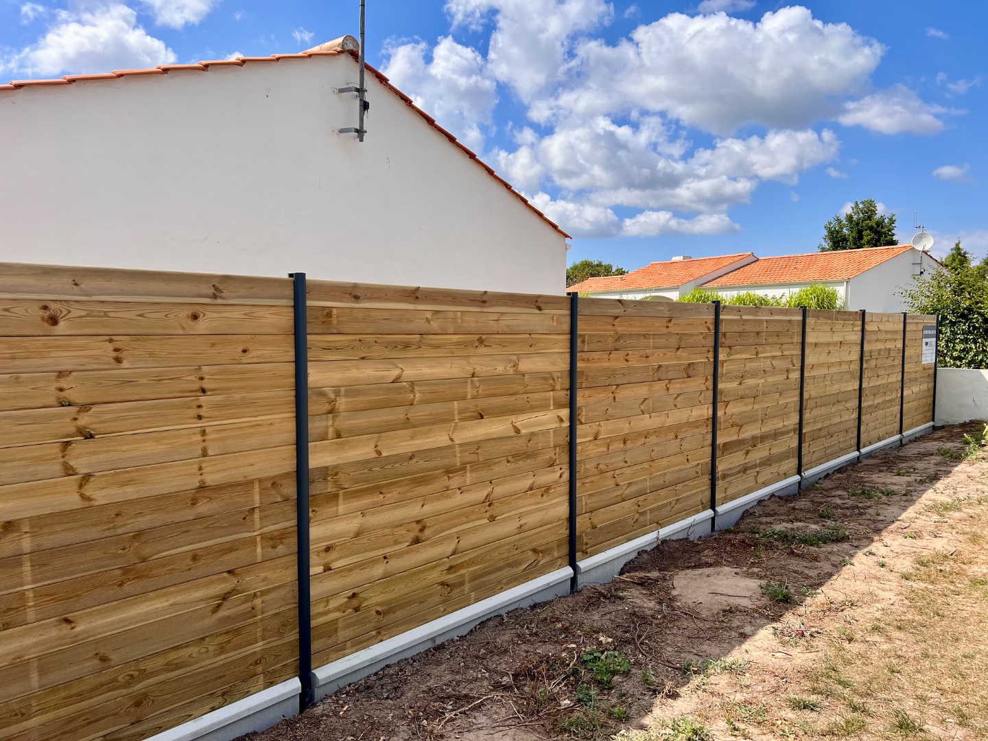 Clôture bois lames horizontales sur-mesure