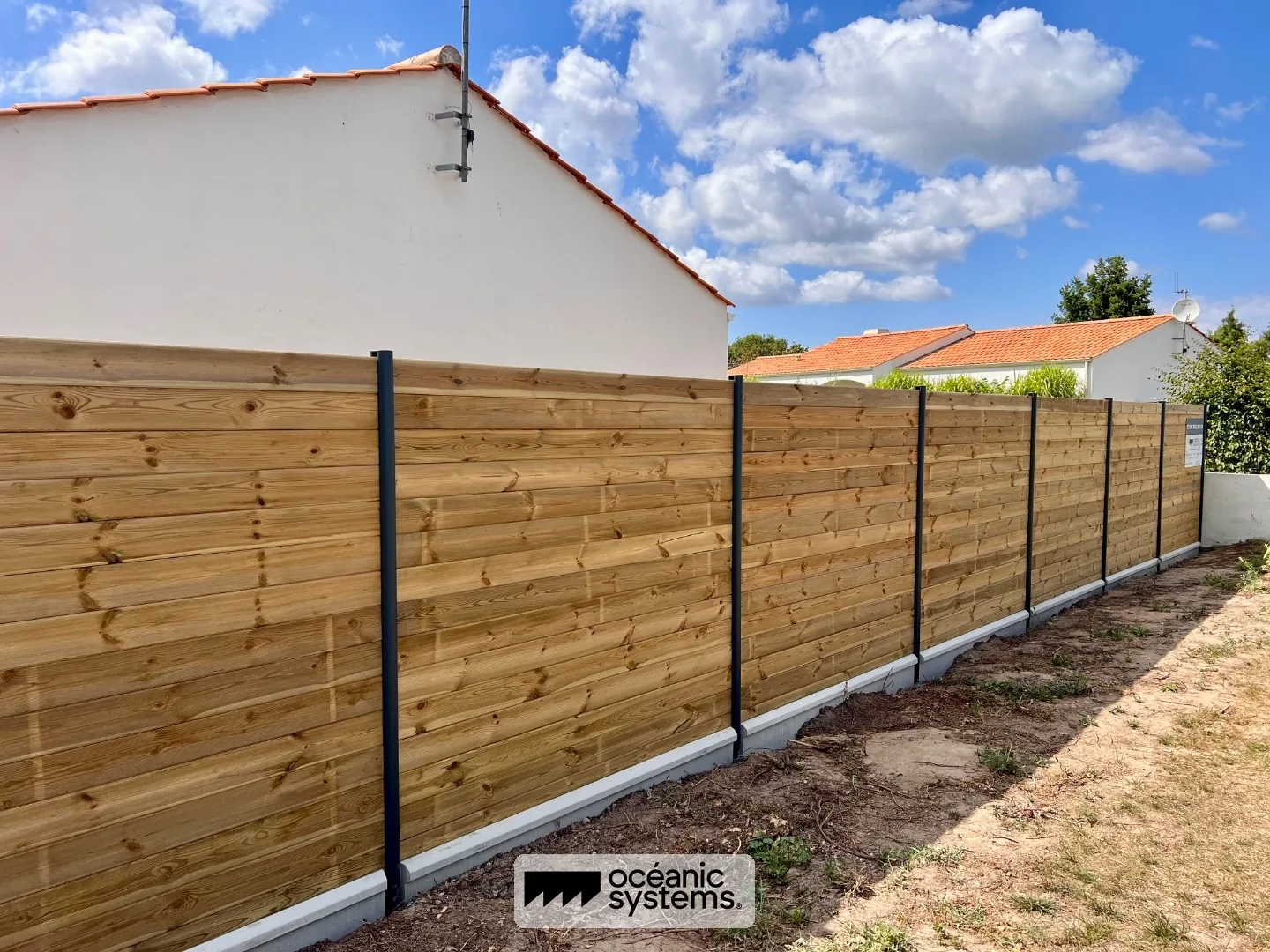 Clôture bois lames horizontales sur-mesure