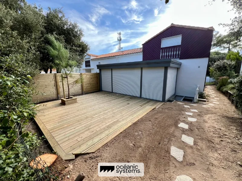 Terrasse bois avec carport, Saint-Gilles-Croix-de-Vie